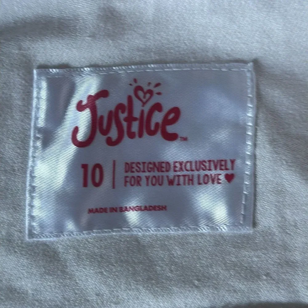 Justice Girl’s Distressed Jean Jacket in Faint Light Pink!